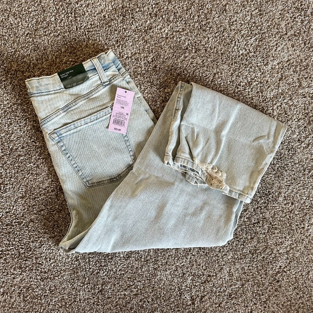 🧡 3/$15 - NWT Wild Fable Super High Rise Straight Light Wash Jeans Size 12S